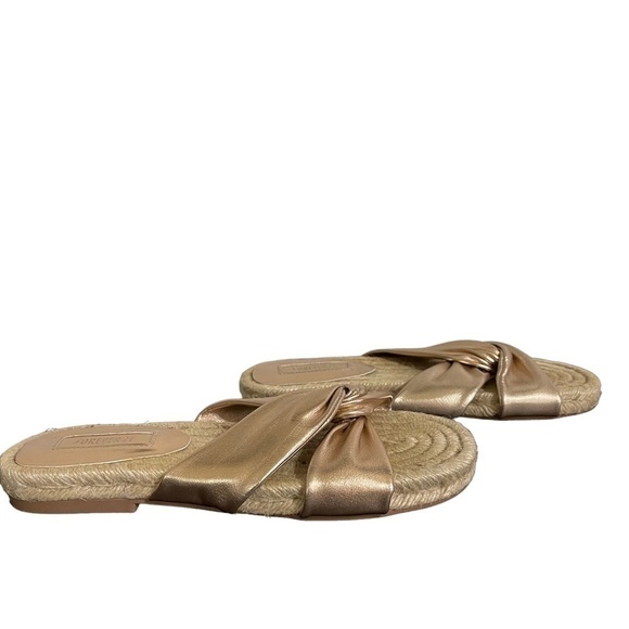 Forever 21 Rose Gold Vegan Leather Espadrille Sandal Size 6 - Picture 4 of 8